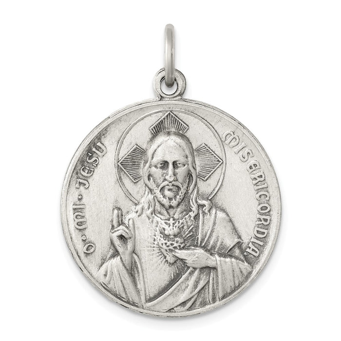 Million Charms 925 Sterling Silver Antiqued Relgious Our Lady Of The Holy Scapular Medal