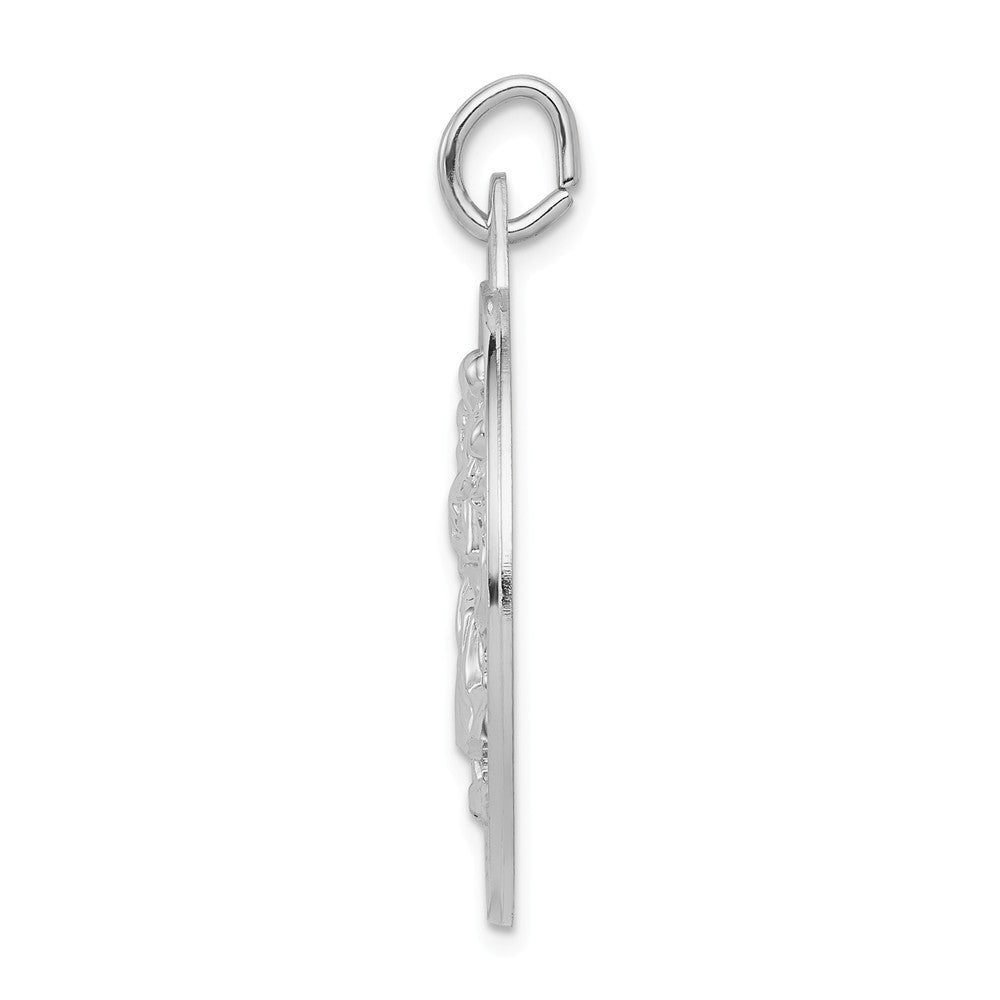 Million Charms 925 Sterling Silver Rhodium-Plated Religious Saint Christopher Medal
