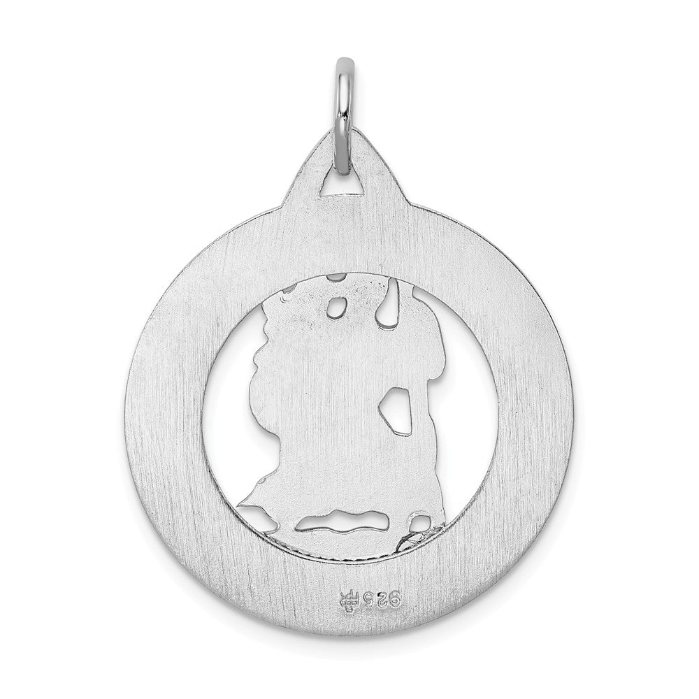Million Charms 925 Sterling Silver Rhodium-Plated Religious Saint Christopher Medal