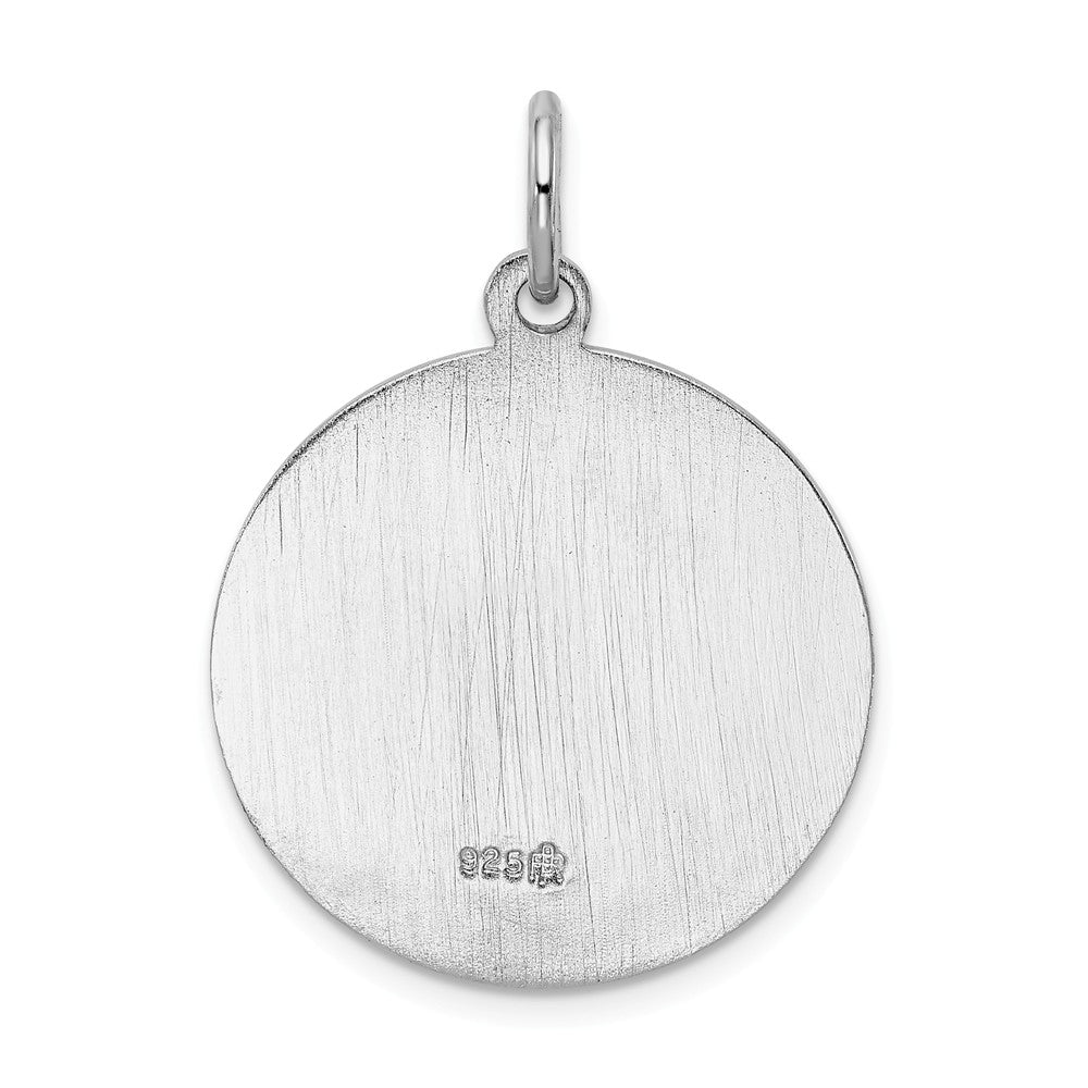Million Charms 925 Sterling Silver Rhodium-Plated Religious Saint Christopher Medal