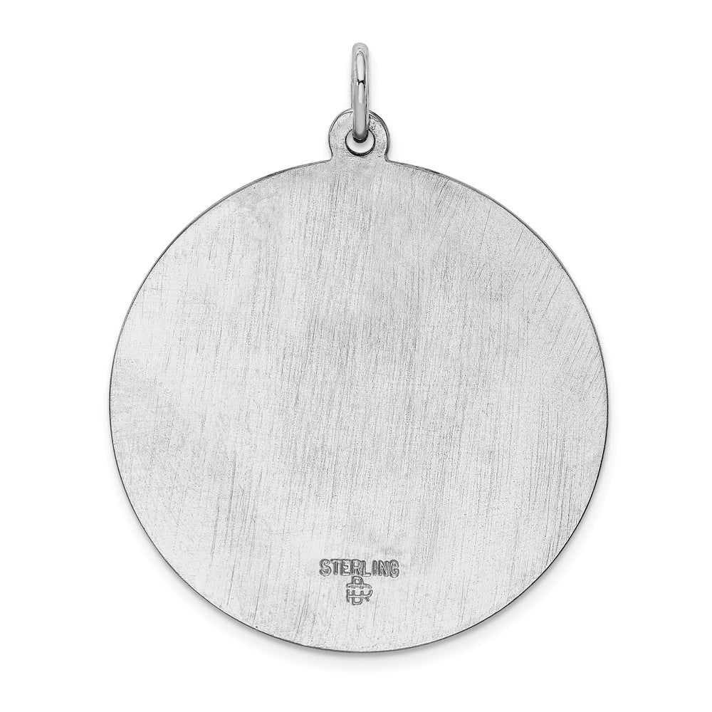 Million Charms 925 Sterling Silver Rhodium-Plated Religious Saint Christopher Medal