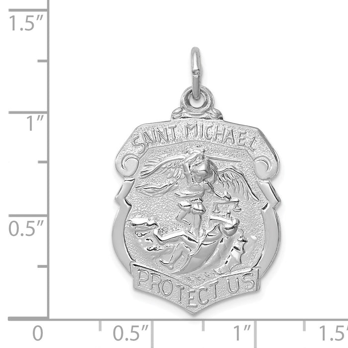 Million Charms 925 Sterling Silver Religious Saint Michael Badge Medal