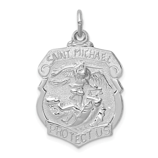 Million Charms 925 Sterling Silver Religious Saint Michael Badge Medal