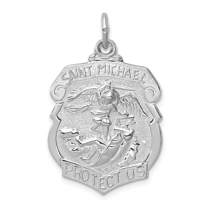 Million Charms 925 Sterling Silver Religious Saint Michael Badge Medal