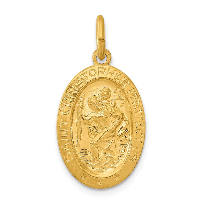 Million Charms 24K Gold-Plated 925 Sterling Silver Religious Saint Christopher Medal