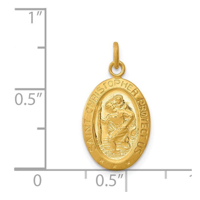 Million Charms 24K Gold-Plated 925 Sterling Silver Religious Saint Christopher Medal