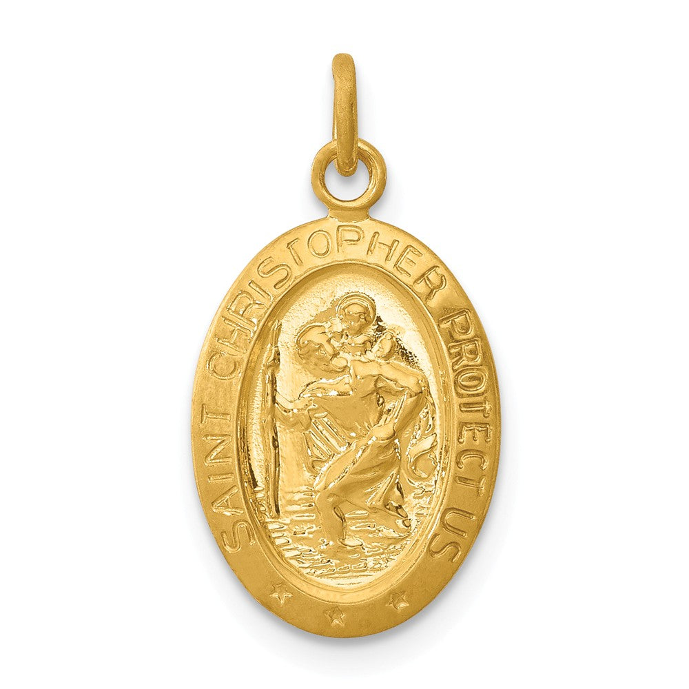Million Charms 24K Gold-Plated 925 Sterling Silver Religious Saint Christopher Medal