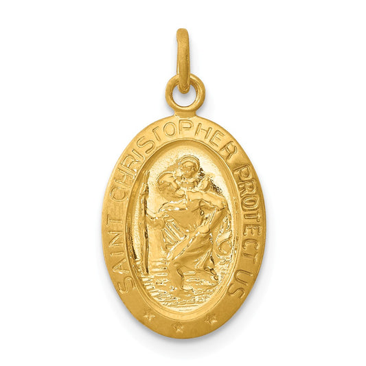 Million Charms 24K Gold-Plated 925 Sterling Silver Religious Saint Christopher Medal