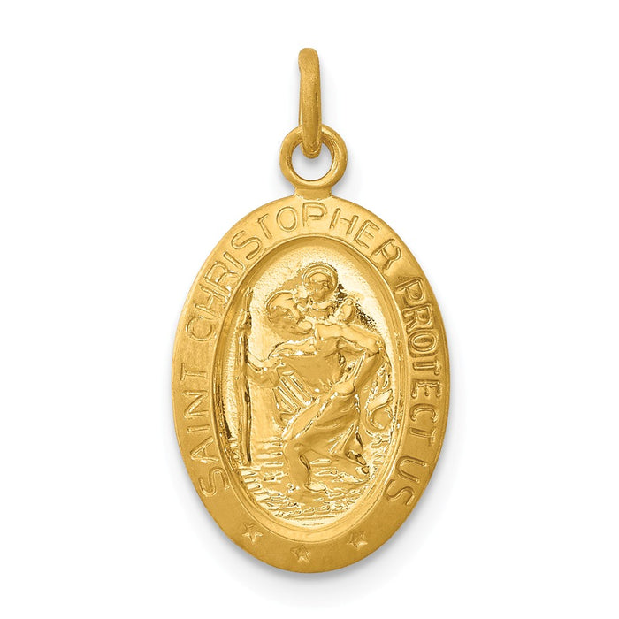 Million Charms 24K Gold-Plated 925 Sterling Silver Religious Saint Christopher Medal