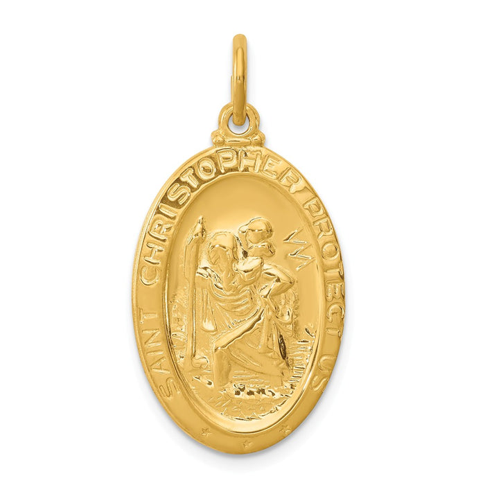 Million Charms 24K Gold-Plated 925 Sterling Silver Religious Saint Christopher Medal