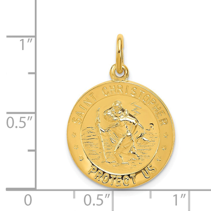 Million Charms 24K Gold-Plated 925 Sterling Silver Religious Saint Christopher Medal
