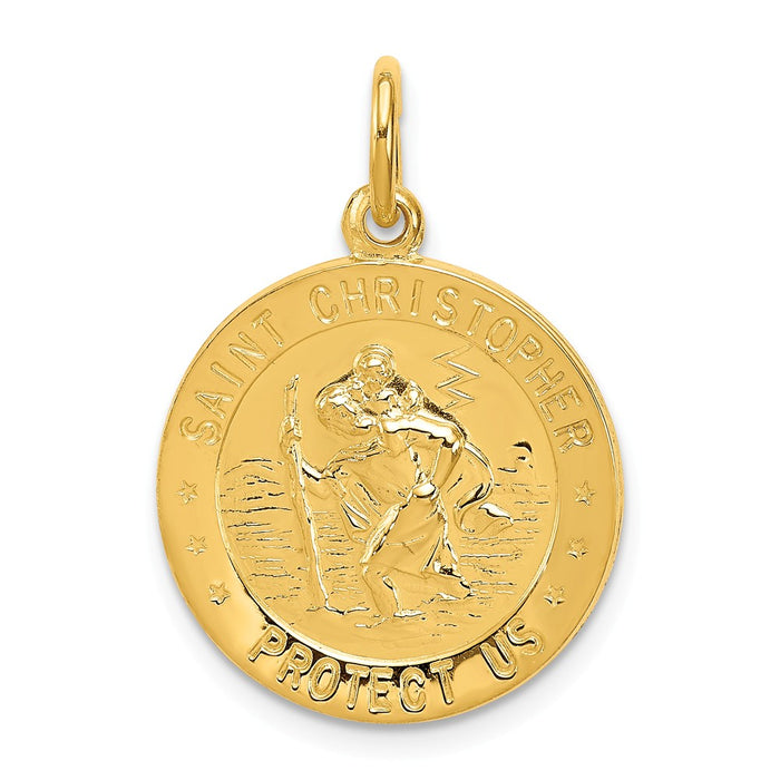 Million Charms 24K Gold-Plated 925 Sterling Silver Religious Saint Christopher Medal