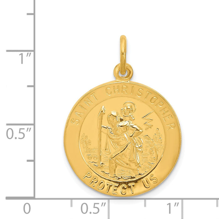 Million Charms 24K Gold-Plated 925 Sterling Silver Religious Saint Christopher Medal