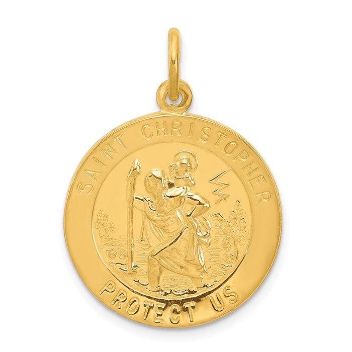 Million Charms 24K Gold-Plated 925 Sterling Silver Religious Saint Christopher Medal