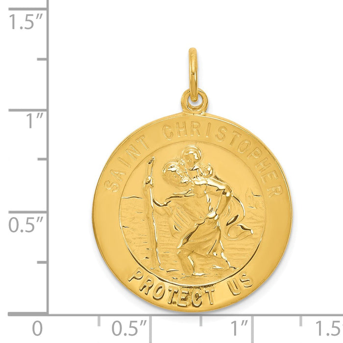 Million Charms 24K Gold-Plated 925 Sterling Silver Religious Saint Christopher Medal