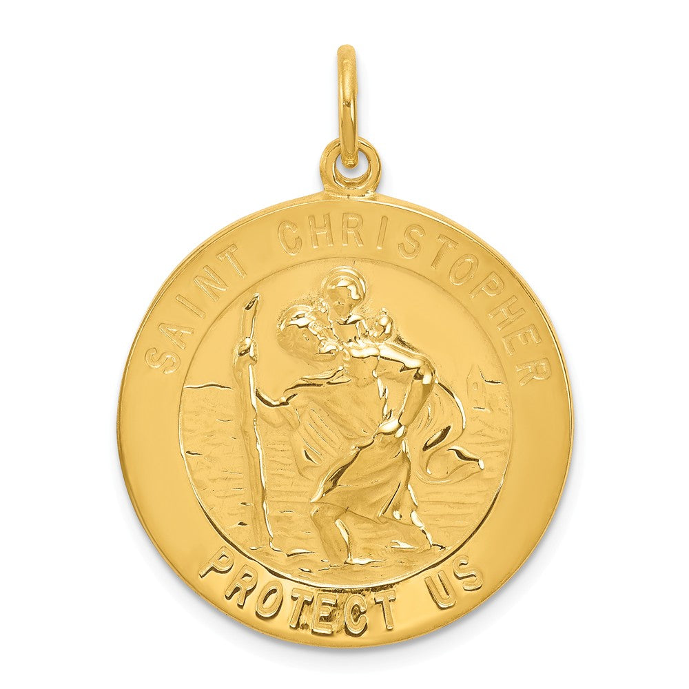 Million Charms 24K Gold-Plated 925 Sterling Silver Religious Saint Christopher Medal