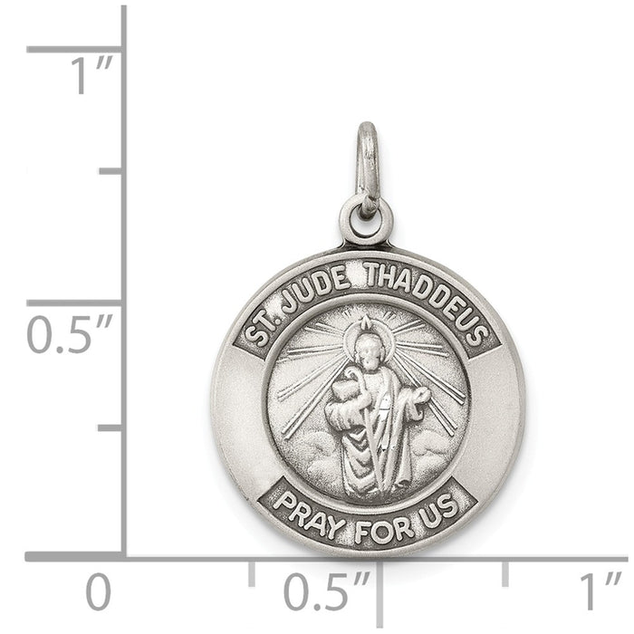 Million Charms 925 Sterling Silver Religious Saint Jude Thaddeus Medal