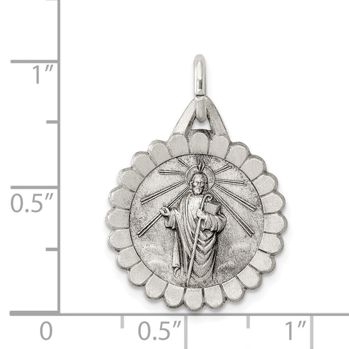 Million Charms 925 Sterling Silver Religious Saint Jude Thaddeus Medal