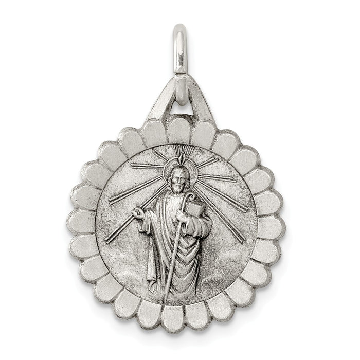 Million Charms 925 Sterling Silver Religious Saint Jude Thaddeus Medal