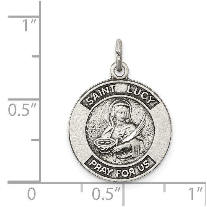 Million Charms 925 Sterling Silver Religious Saint Lucy Medal