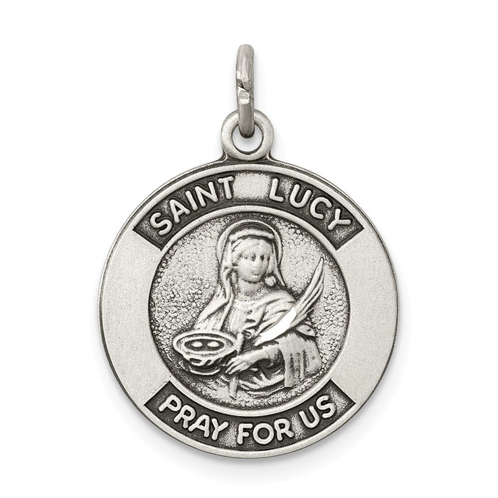 Million Charms 925 Sterling Silver Religious Saint Lucy Medal