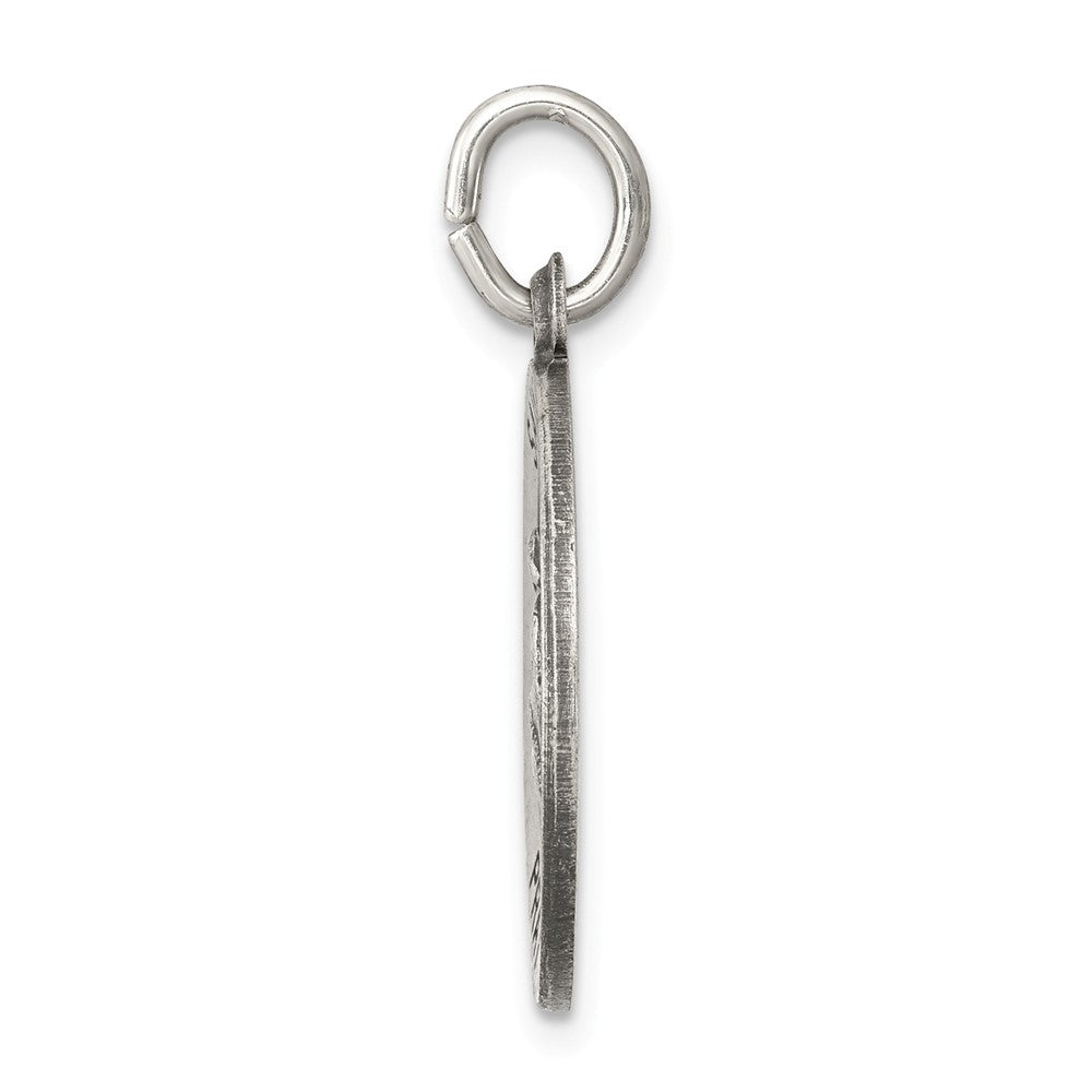 Million Charms 925 Sterling Silver Antiqued Religious Saint Luke Medal