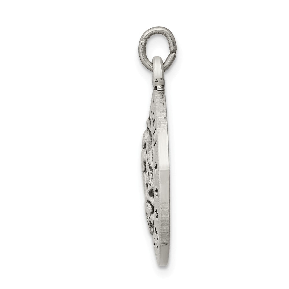 Million Charms 925 Sterling Silver Antiqued Religious Saint Michael Army Medal