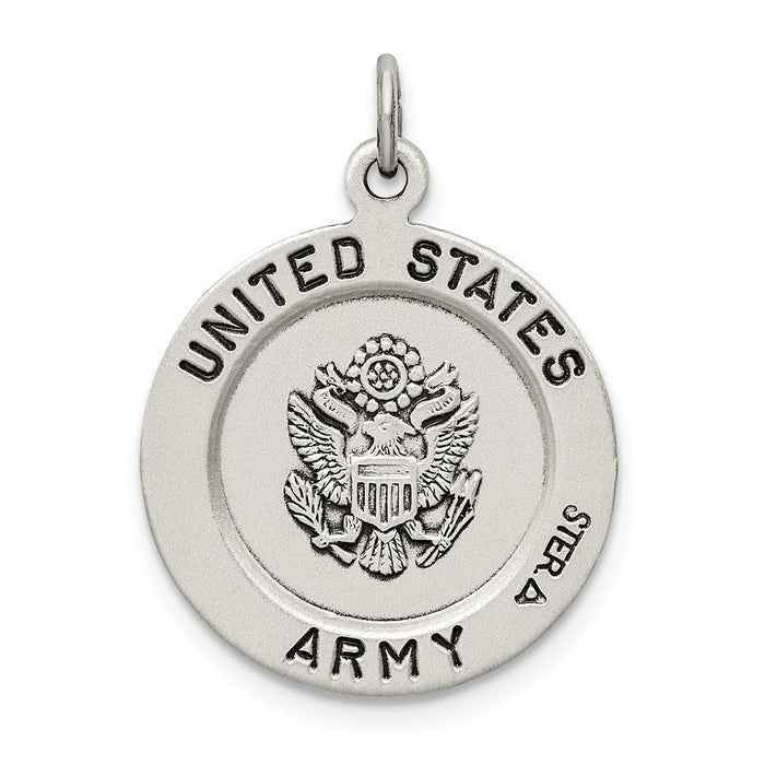 Million Charms 925 Sterling Silver Antiqued Religious Saint Michael Army Medal