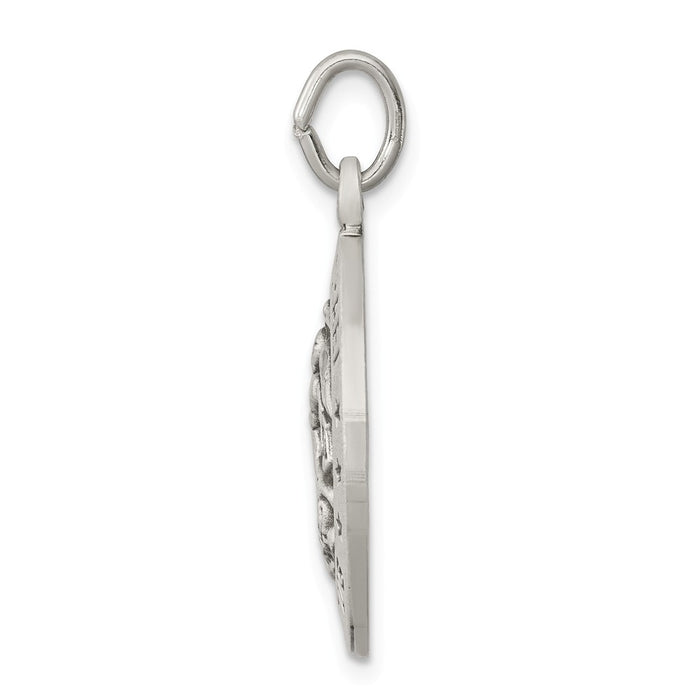 Million Charms 925 Sterling Silver Antiqued Religious Saint Michael Air Force Medal