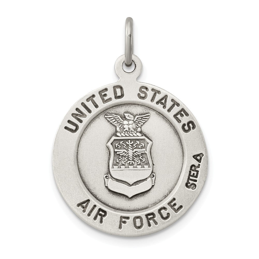 Million Charms 925 Sterling Silver Antiqued Religious Saint Michael Air Force Medal