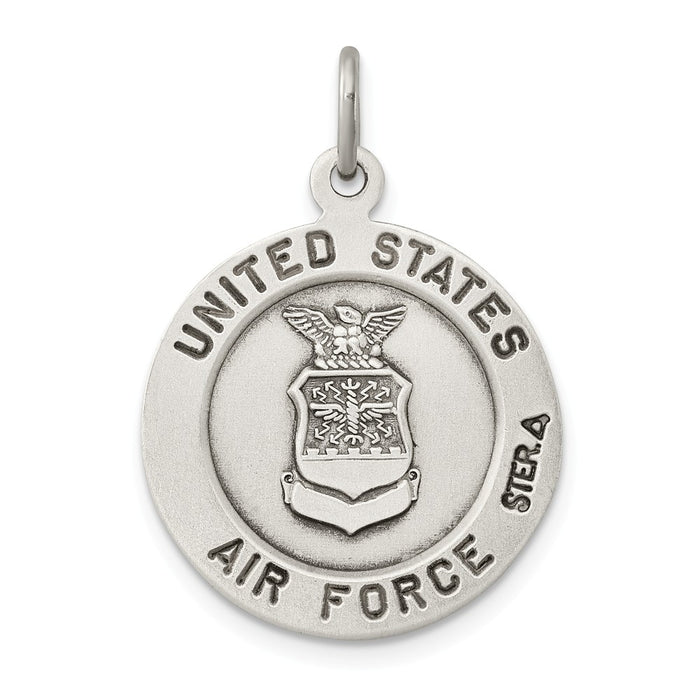Million Charms 925 Sterling Silver Antiqued Religious Saint Michael Air Force Medal