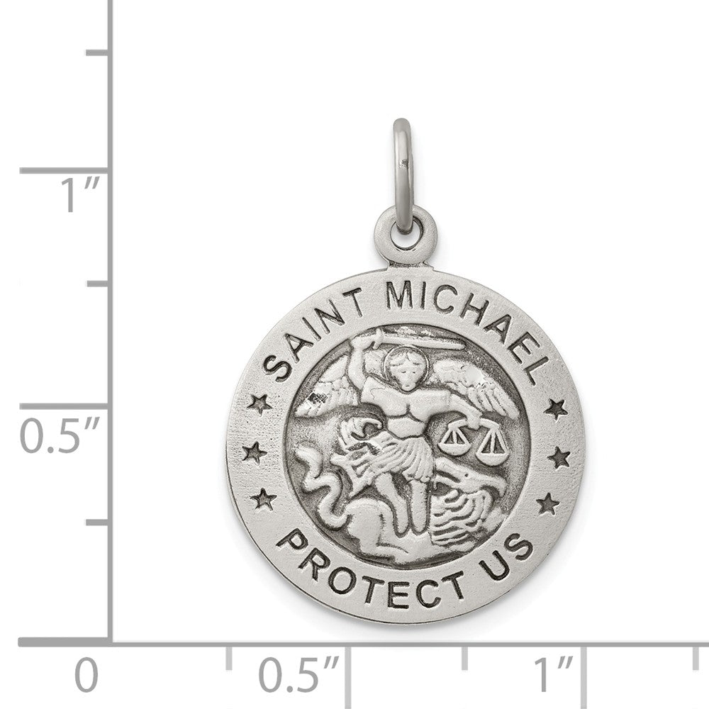 Million Charms 925 Sterling Silver Antiqued Religious Saint Michael Air Force Medal