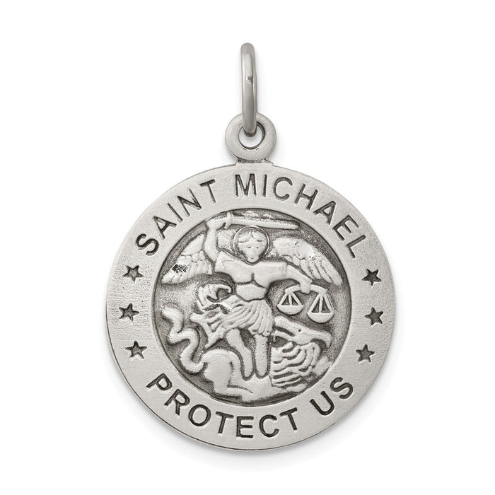 Million Charms 925 Sterling Silver Antiqued Religious Saint Michael Air Force Medal