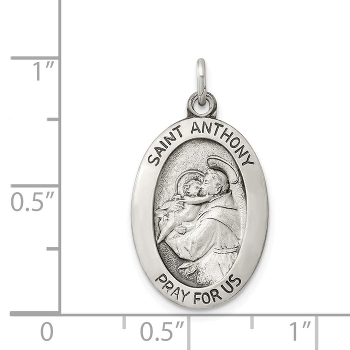 Million Charms 925 Sterling Silver Antiqued Religious Saint Anthony Medal
