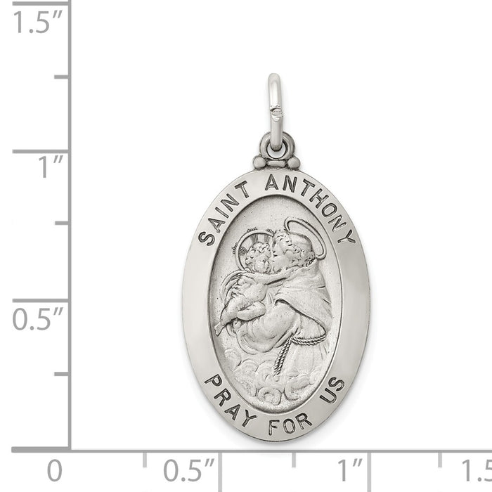 Million Charms 925 Sterling Silver Antiqued Religious Saint Anthony Medal