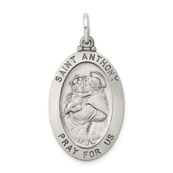 Million Charms 925 Sterling Silver Antiqued Religious Saint Anthony Medal
