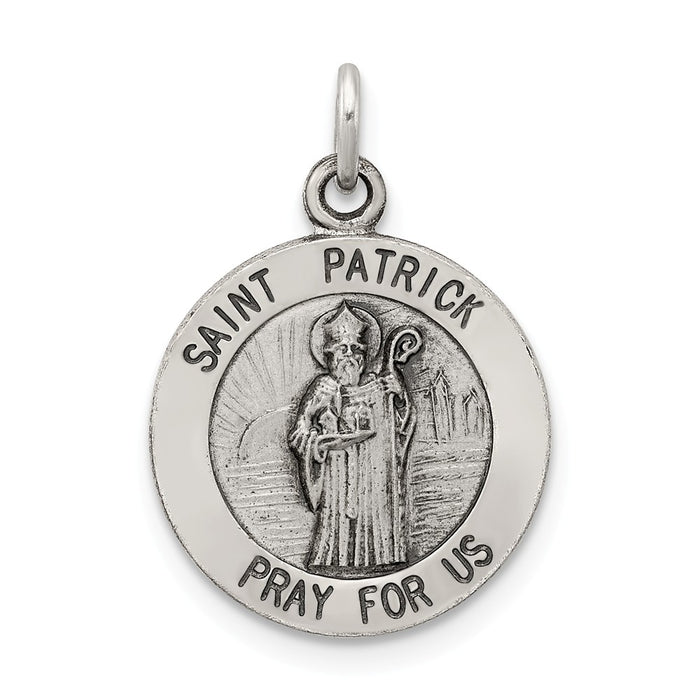 Million Charms 925 Sterling Silver Religious Saint Patrick Medal