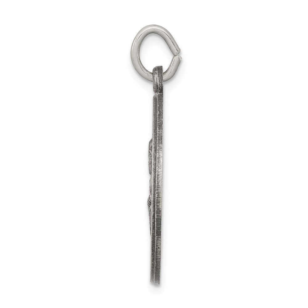 Million Charms 925 Sterling Silver Antiqued Religious Saint Peter Medal