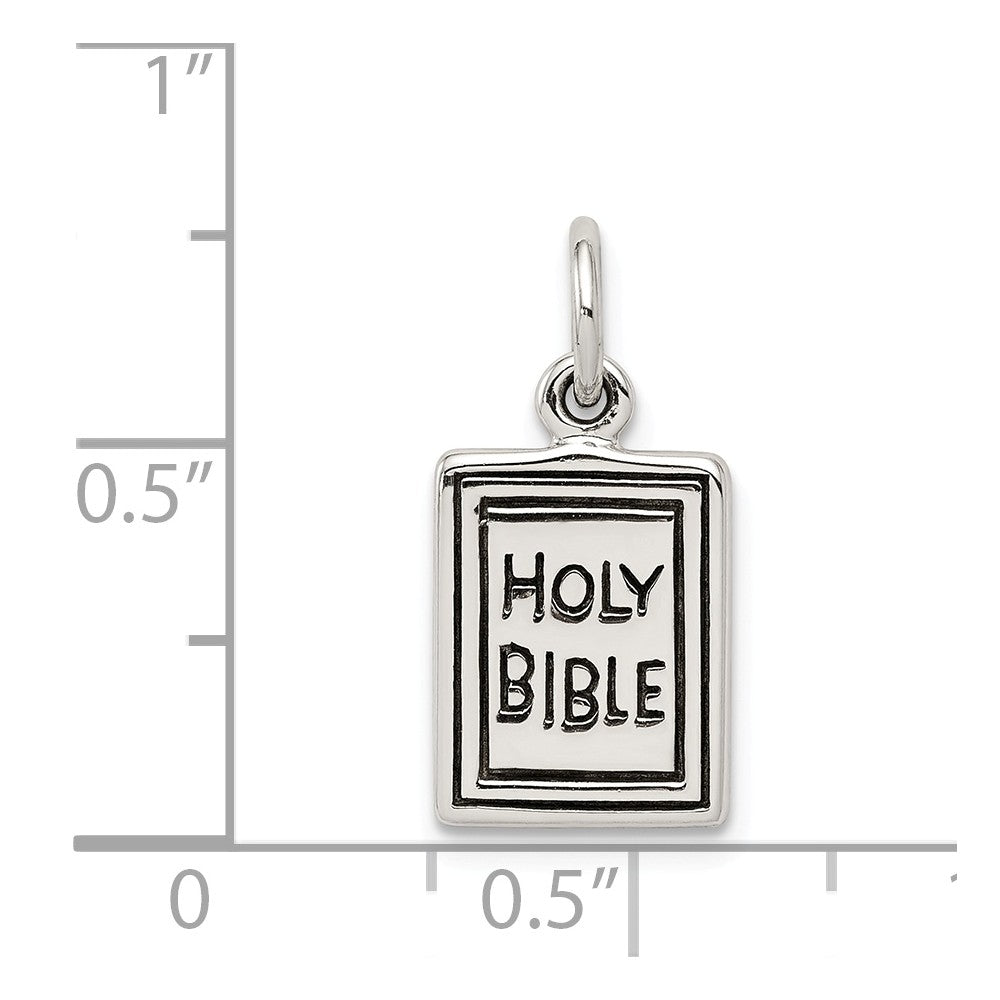 Million Charms 925 Sterling Silver Antiqued Holy Bible Charm