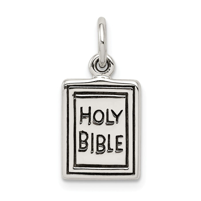 Million Charms 925 Sterling Silver Antiqued Holy Bible Charm