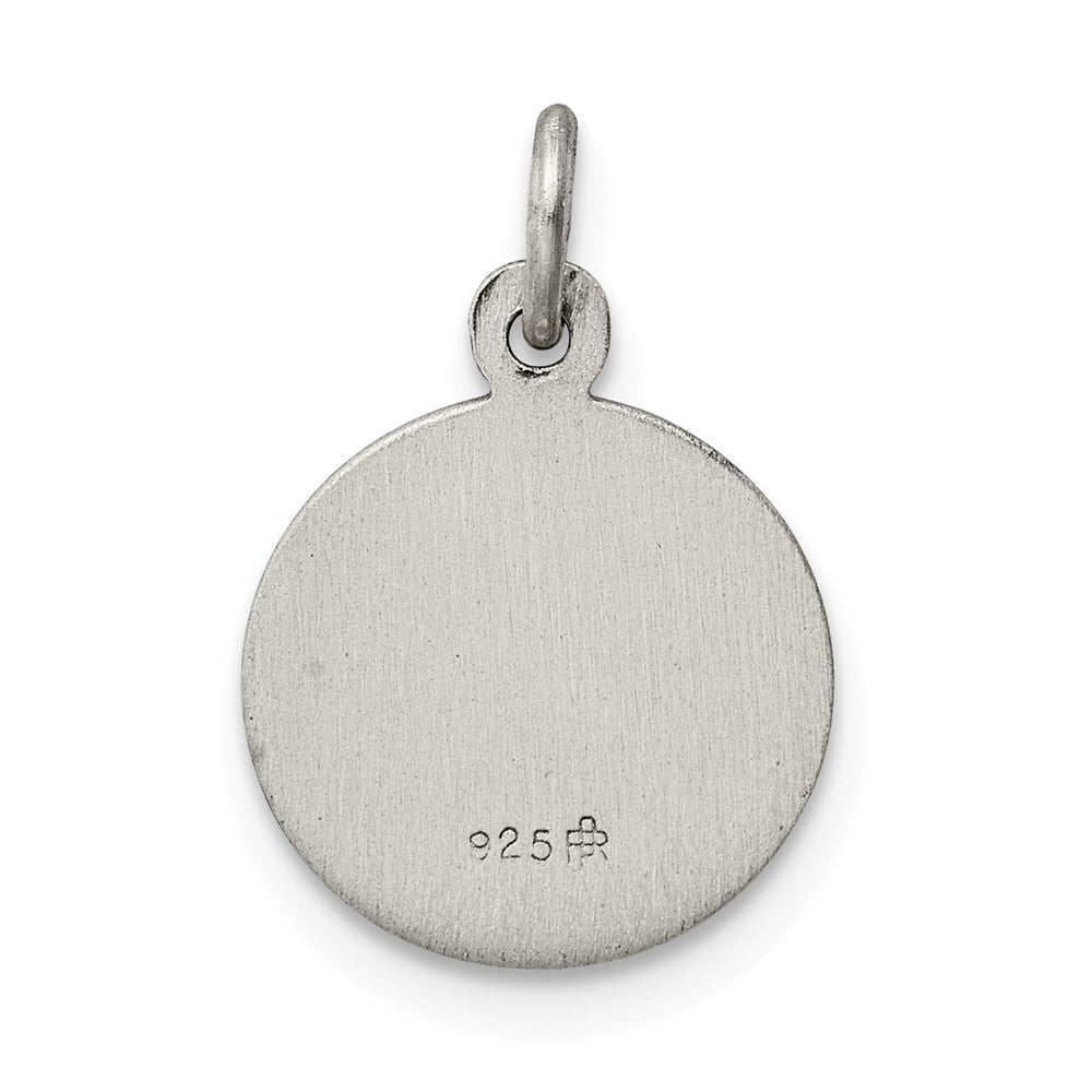 Million Charms 925 Sterling Silver Antiqued Religious Baptismal Medal