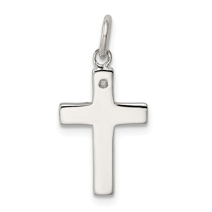 Million Charms 925 Sterling Silver Faith & (Cubic Zirconia) CZ Antiqued Relgious Cross Charm
