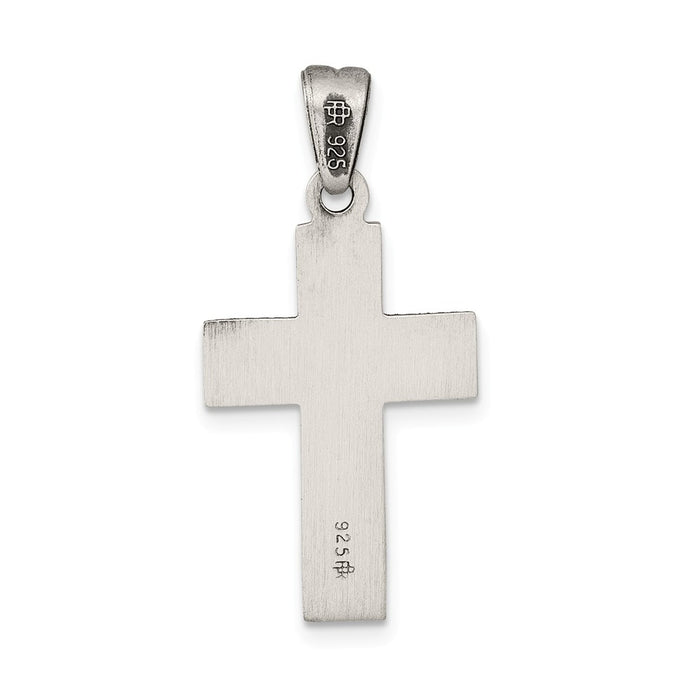 Million Charms 925 Sterling Silver Antiqued Thorn Relgious Cross Charm