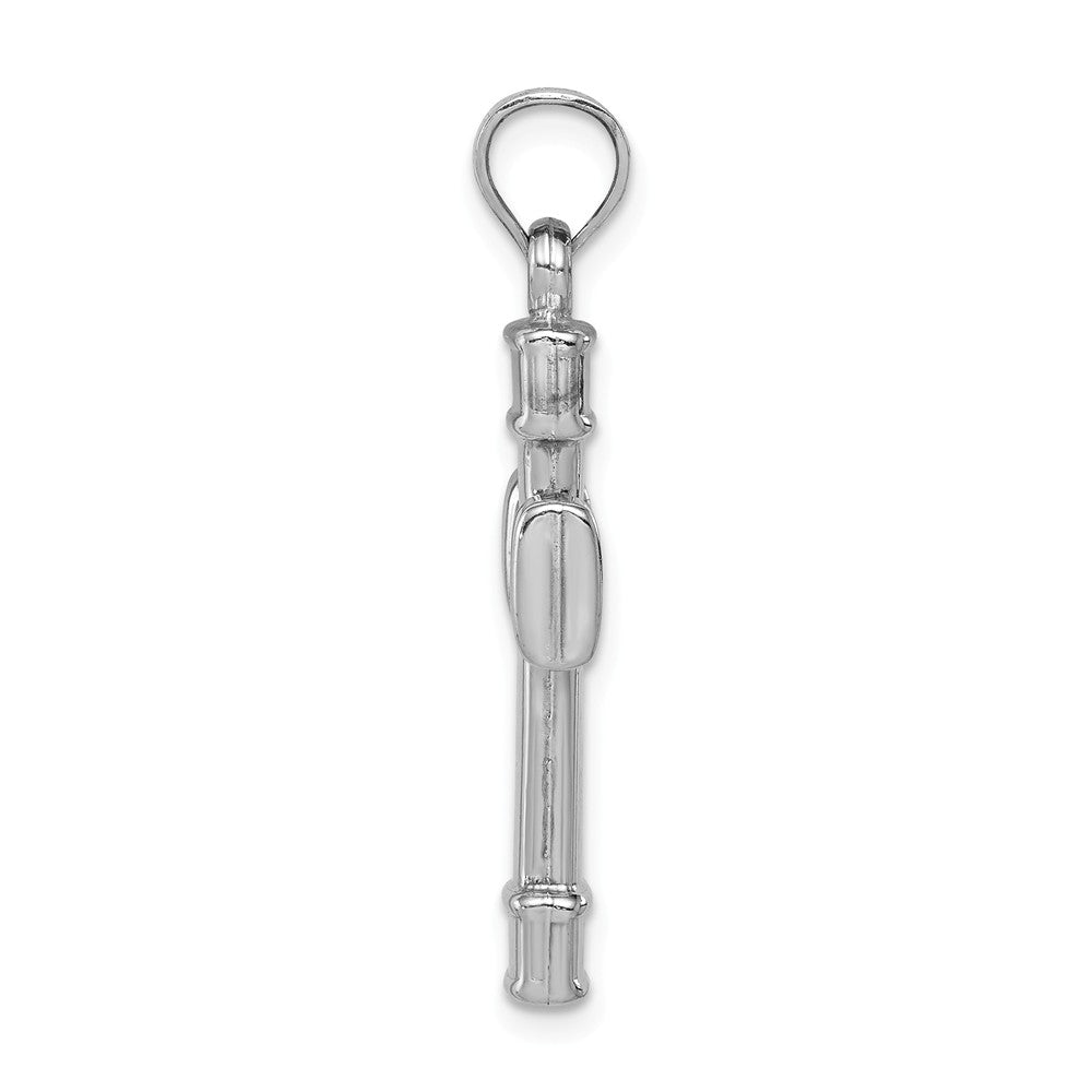 Million Charms 925 Sterling Silver Rhodium-Plated Hollow Reversible Relgious Cross Pendant