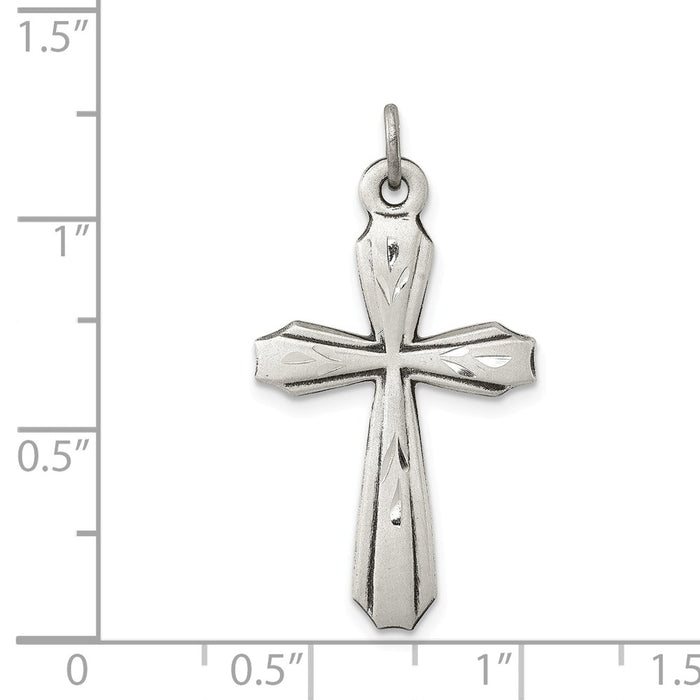 Million Charms 925 Sterling Silver Antiqued Relgious Cross Pendant