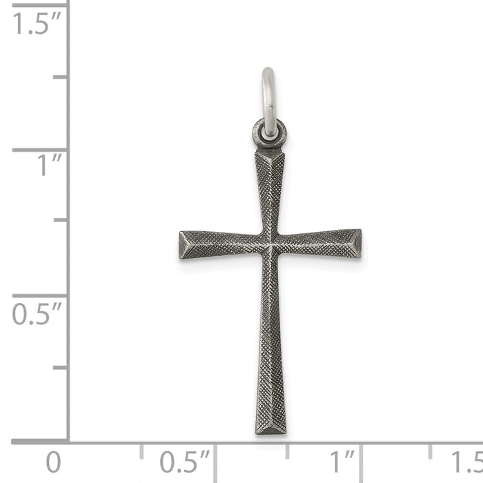 Million Charms 925 Sterling Silver Antiqued Relgious Cross Charm