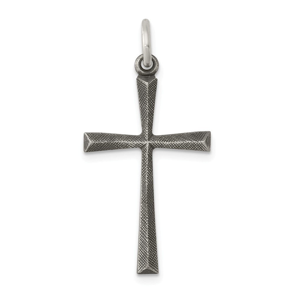 Million Charms 925 Sterling Silver Antiqued Relgious Cross Charm
