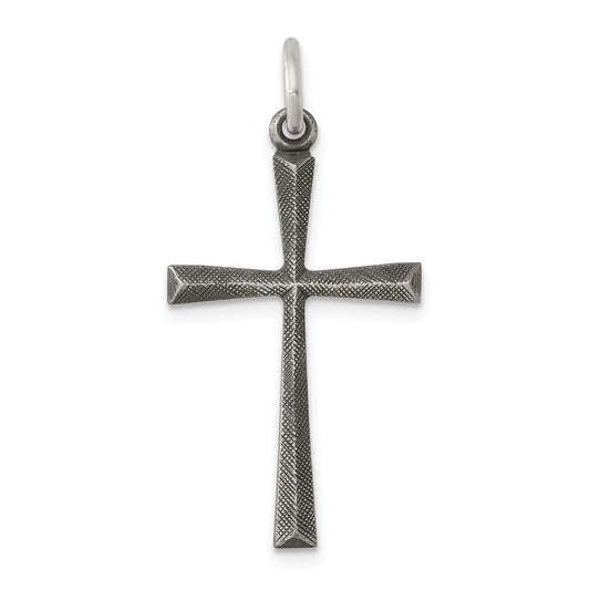 Million Charms 925 Sterling Silver Antiqued Relgious Cross Charm