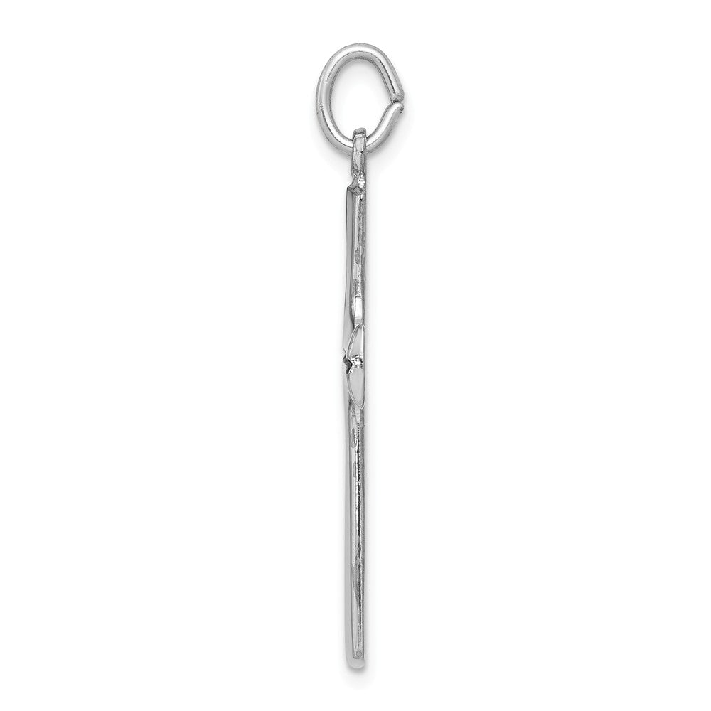 Million Charms 925 Sterling Silver Rhodium-Plated Enamel Relgious Cross Pendant