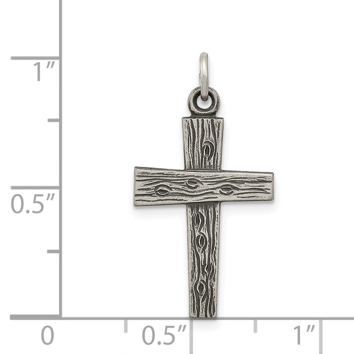 Million Charms 925 Sterling Silver Antiqued Relgious Cross Charm